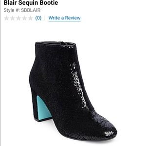 Betsy Johnson “Blair” sequined booties 3” heel
